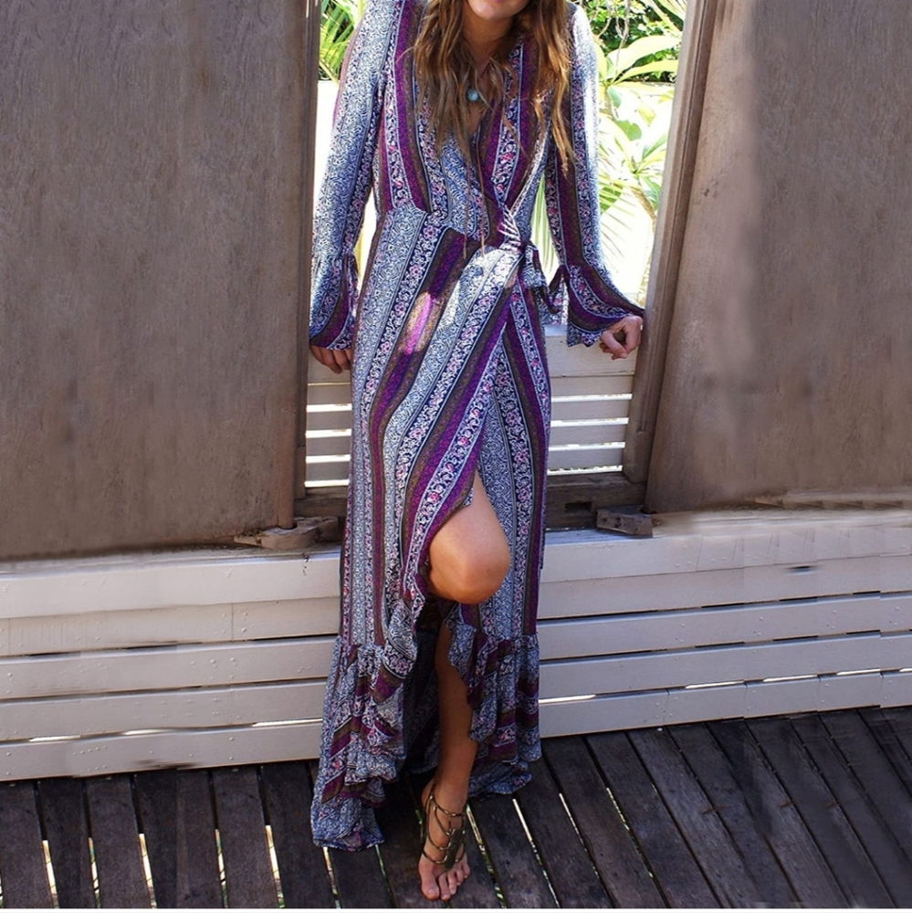 Boho Wrap Dress 🌸